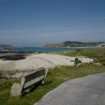 View from Tresco with Bryer on the left and looking up to Cromwell's Castle